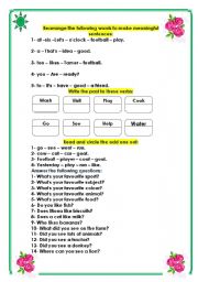 English worksheet: Read and circle the correct the odd one out: part three (3 - 3)