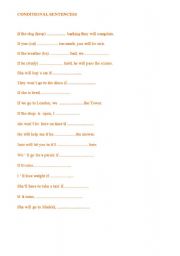 English worksheet: CONDITIONALS SENTENCES TYPE I