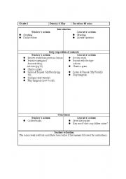 English Worksheet: grade 1 lesson plan