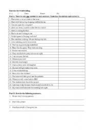 English worksheet: proof-reading