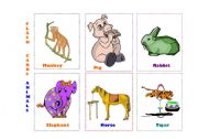 English worksheet: Flash Cards - Animals