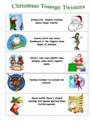 English Worksheet: Christmas Tounge Twisters