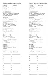 English Worksheet:  Forever or never  - Future song using going to (gonna) for teens.