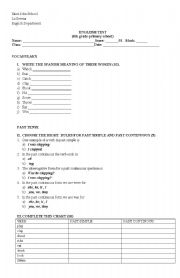 English Worksheet: past continuous test