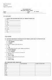 English worksheet: past continuous test