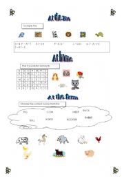 English worksheet: animals