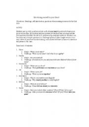 English Worksheet: Introducing youself via your friend