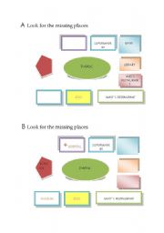 English worksheet: Places and prepositions