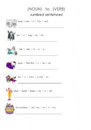 English Worksheet: Jumbled sentences! (to worksheet)