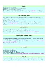 English Worksheet: North American Idoms