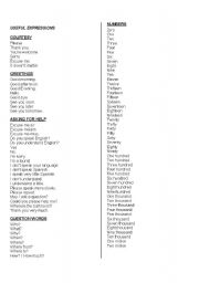 English Worksheet: USEFUL EXPRESSIONS