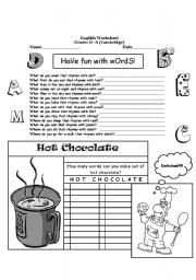 English Worksheet: HAVE FUN WITH WORDS