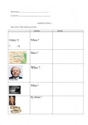 English Worksheet: Murder stories