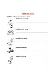 English worksheet: past continuous