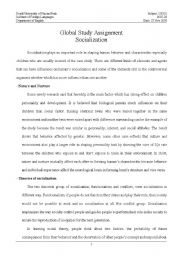 English Worksheet: Summmary of socialization