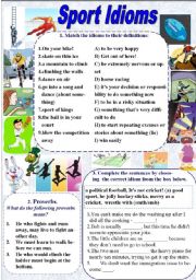 Sport Idioms and Proverbs (with KEYS)