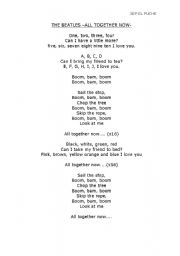 English worksheet: the beatles - all together now