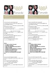 English Worksheet: ABBA Fernando - song