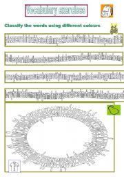 English Worksheet: vocabulary search