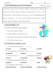 English Worksheet: weather