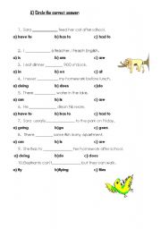 English worksheet: animal