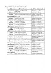 English worksheet: jobs descriptions