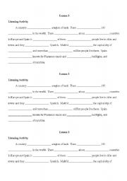 English Worksheet: Listening Activity for Beginners (Lesson on Countries and Nationalities)