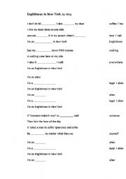 English worksheet: An Englishman in New York