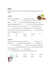 English worksheet: Sports cloze worksheet