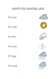 English Worksheet: Match the weather