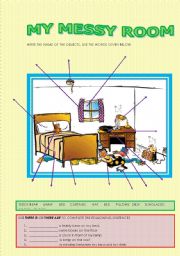 English Worksheet: MY MESSY ROOM