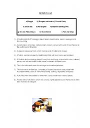 English Worksheet: British Food Quiz