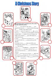 English Worksheet: A Christmas Story with Simple Past