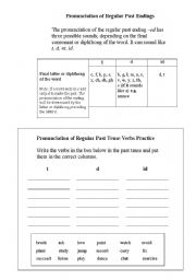 English Worksheet: Pronunciation of Regular Past (-ed) Endings