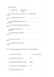 English worksheet: TOO/ENOUGH