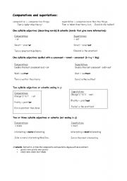 English Worksheet: class on comparative and superlative adjectives & adverbs