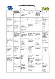 English Worksheet: Consolidation game