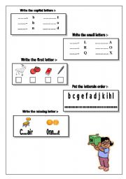 English worksheet: work sheet in letters