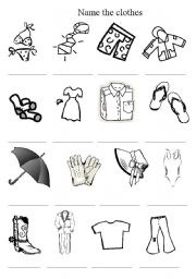 English Worksheet: Review Clothes vocabulary