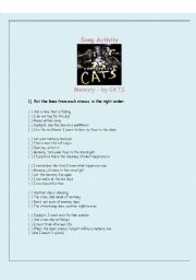 English worksheet: Working with musicals - CATS