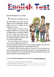 English Worksheet: My Family