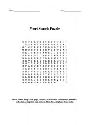 English worksheet: toys wordsearch puzzle