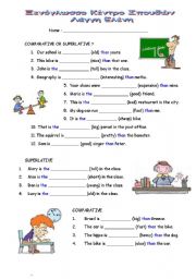 English Worksheet: comparative & superlative