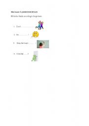 English Worksheet: classroom rules