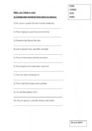 English Worksheet: passive voice