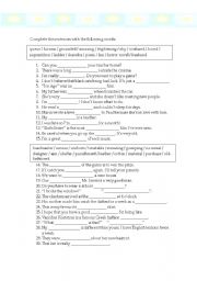 English worksheet: vocabulary