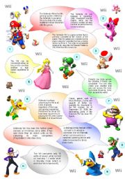 English Worksheet: The Wii (Part 1/3): Reading plus comprehension exercises (Key included!) + Writing + Speaking.   5 pages!!! 