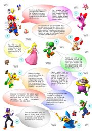 The Wii (Part 1/3): Reading plus comprehension exercises (Key included!) + Writing + Speaking.   5 pages!!! 