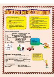 English Worksheet: SIMPLE PAST AND PAST CONTINUOUS PART 1