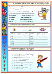 English Worksheet: Worksheet about Question tags and simple past